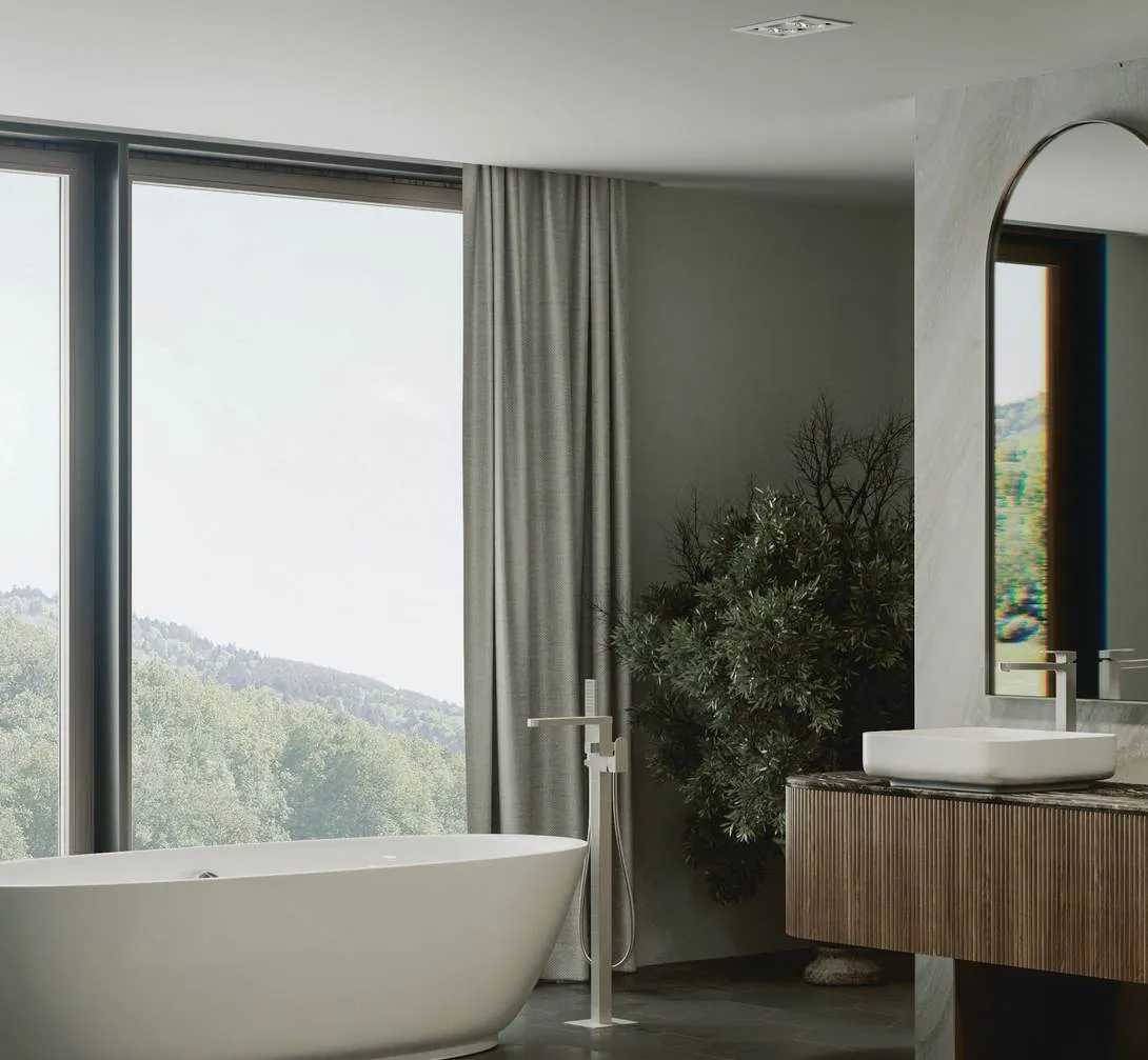 VENEZIA freistehende Wanne mit Blick ins Gruene